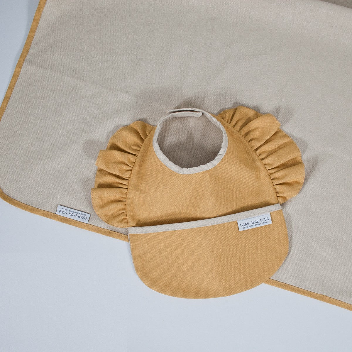 Mustard Fırfırlı Mama Önlüğü & Örtü