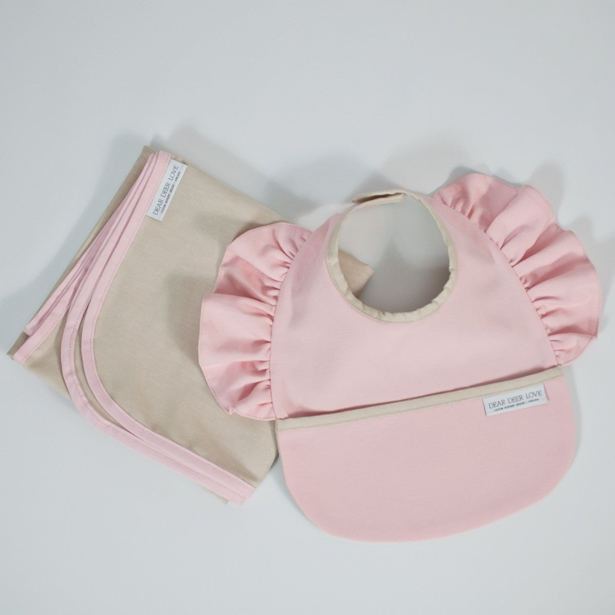 Pink Fırfırlı Mama Önlüğü & Örtü