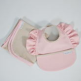 Pink Fırfırlı Mama Önlüğü & Örtü