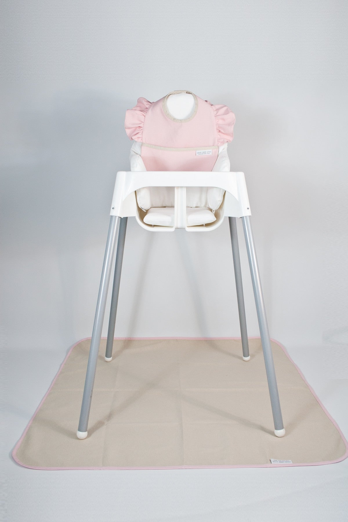 Pink Fırfırlı Mama Önlüğü & Örtü