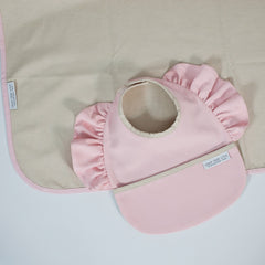 Pink Fırfırlı Mama Önlüğü & Örtü