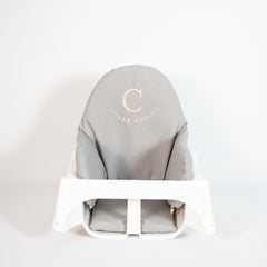 Harf Nakışlı Mama Sandalyesi Minderi Gray