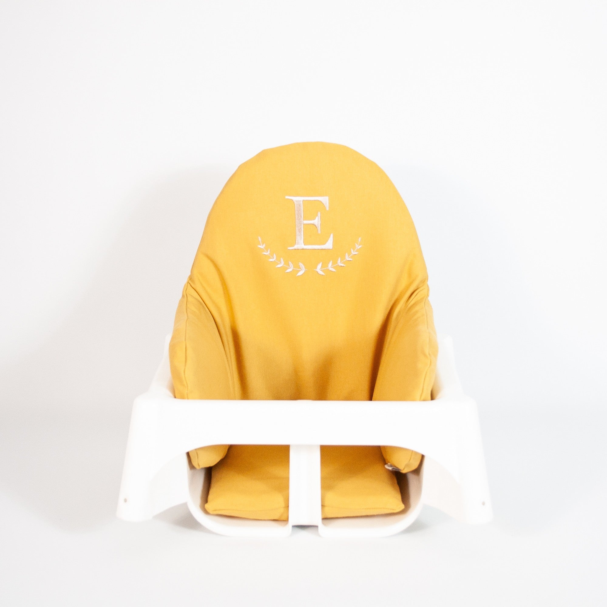 Harf Nakışlı Mama Sandalyesi Minderi Mustard