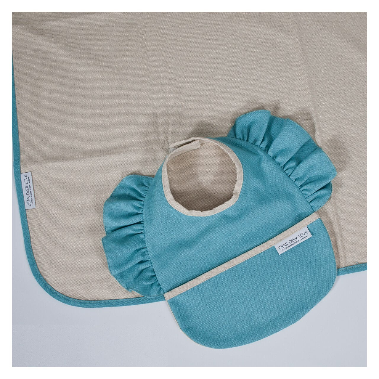 Aqua Fırfırlı Mama Önlüğü & Örtü