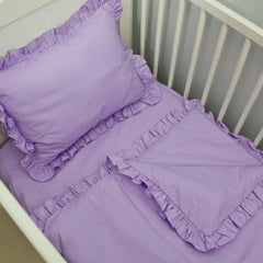 Lila Fırfırlı Nevresim Seti