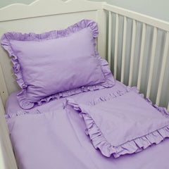 Lila Fırfırlı Nevresim Seti