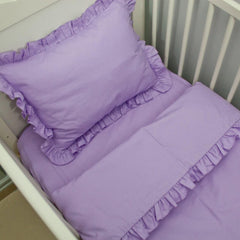 Lila Fırfırlı Nevresim Seti