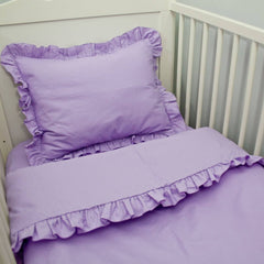 Lila Fırfırlı Nevresim Seti