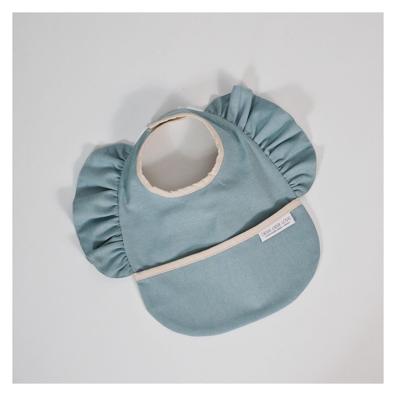 Teal Fırfırlı Mama Önlüğü & Örtü