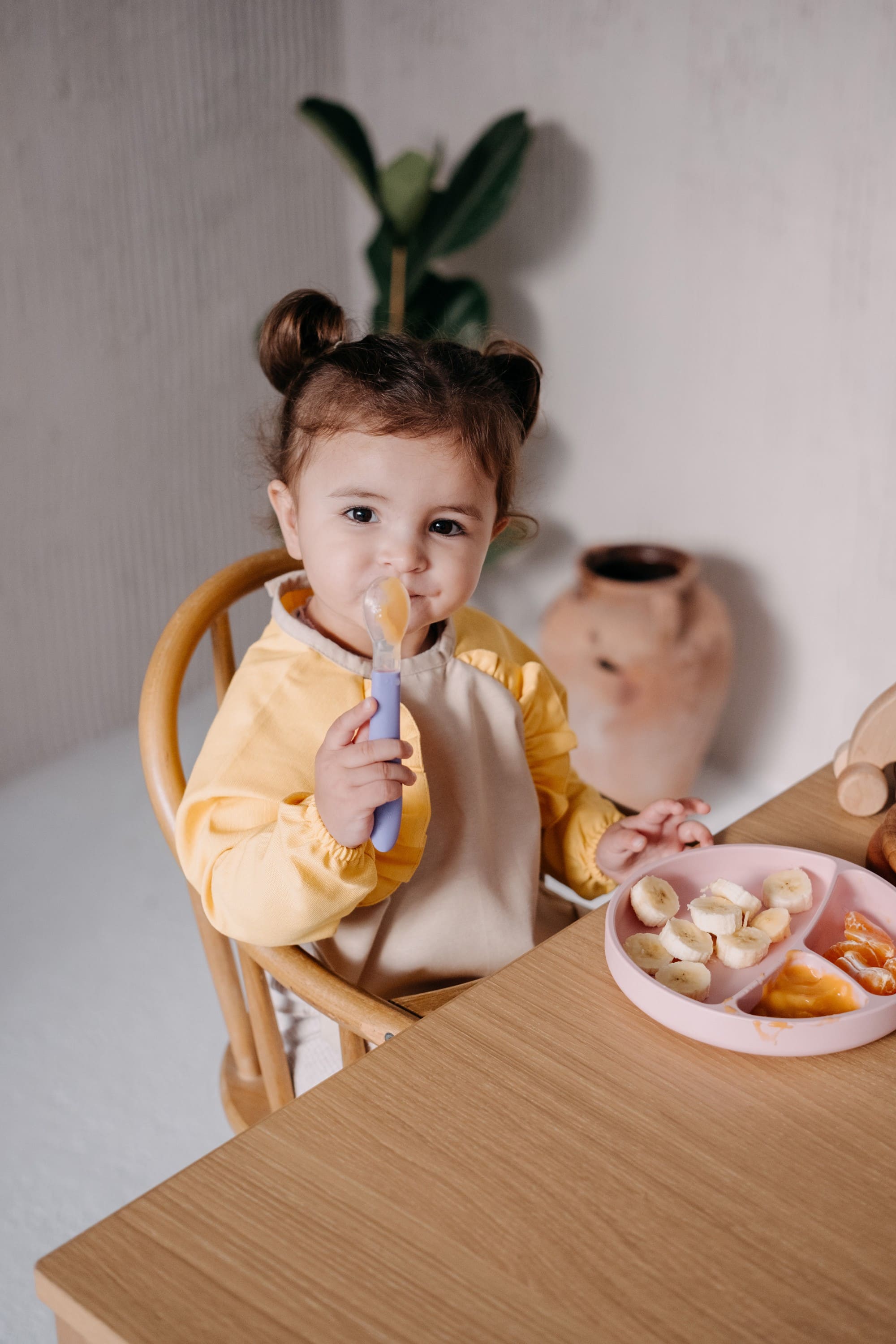 Cleo Uzun Kollu Beslenme & Aktivite Önlüğü 1-3 yaş - Sarı