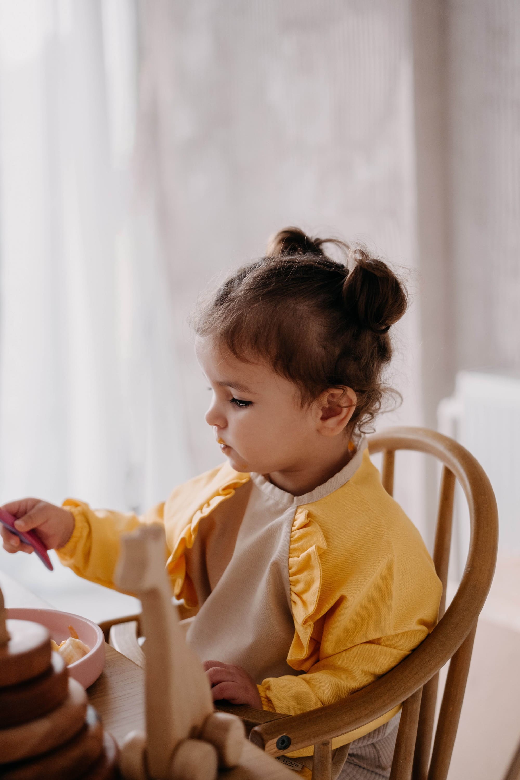 Cleo Uzun Kollu Beslenme & Aktivite Önlüğü 1-3 yaş - Sarı