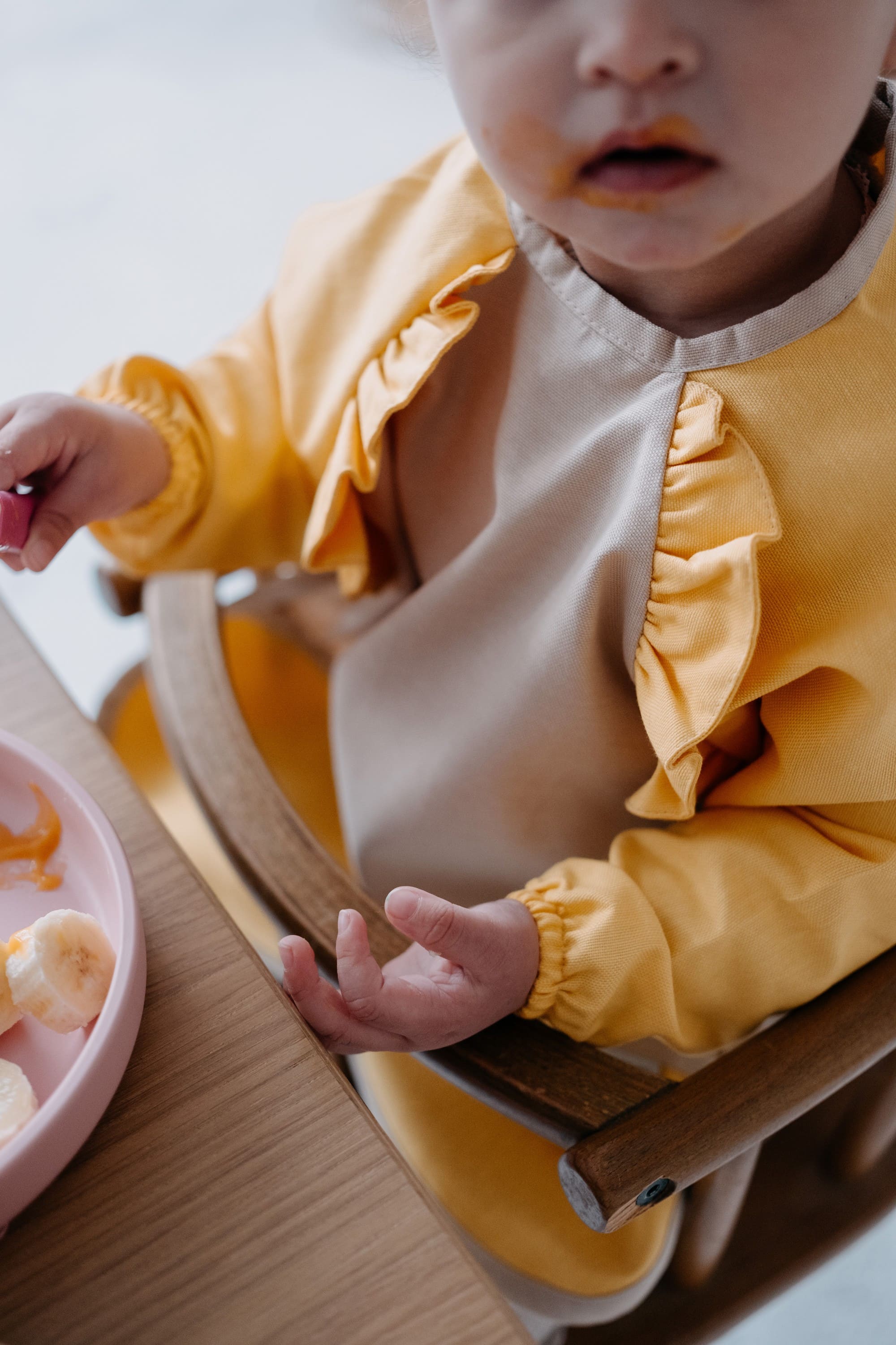 Cleo Uzun Kollu Beslenme & Aktivite Önlüğü 1-3 yaş - Sarı