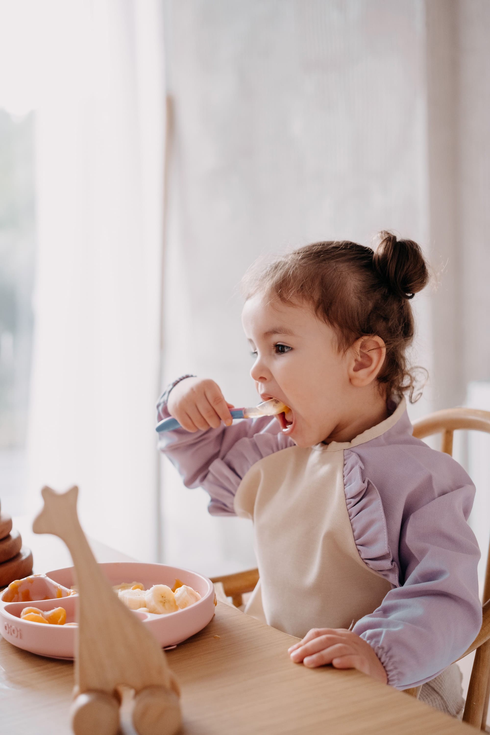 Cleo Uzun Kollu Beslenme & Aktivite Önlüğü 1-3 yaş - Lila