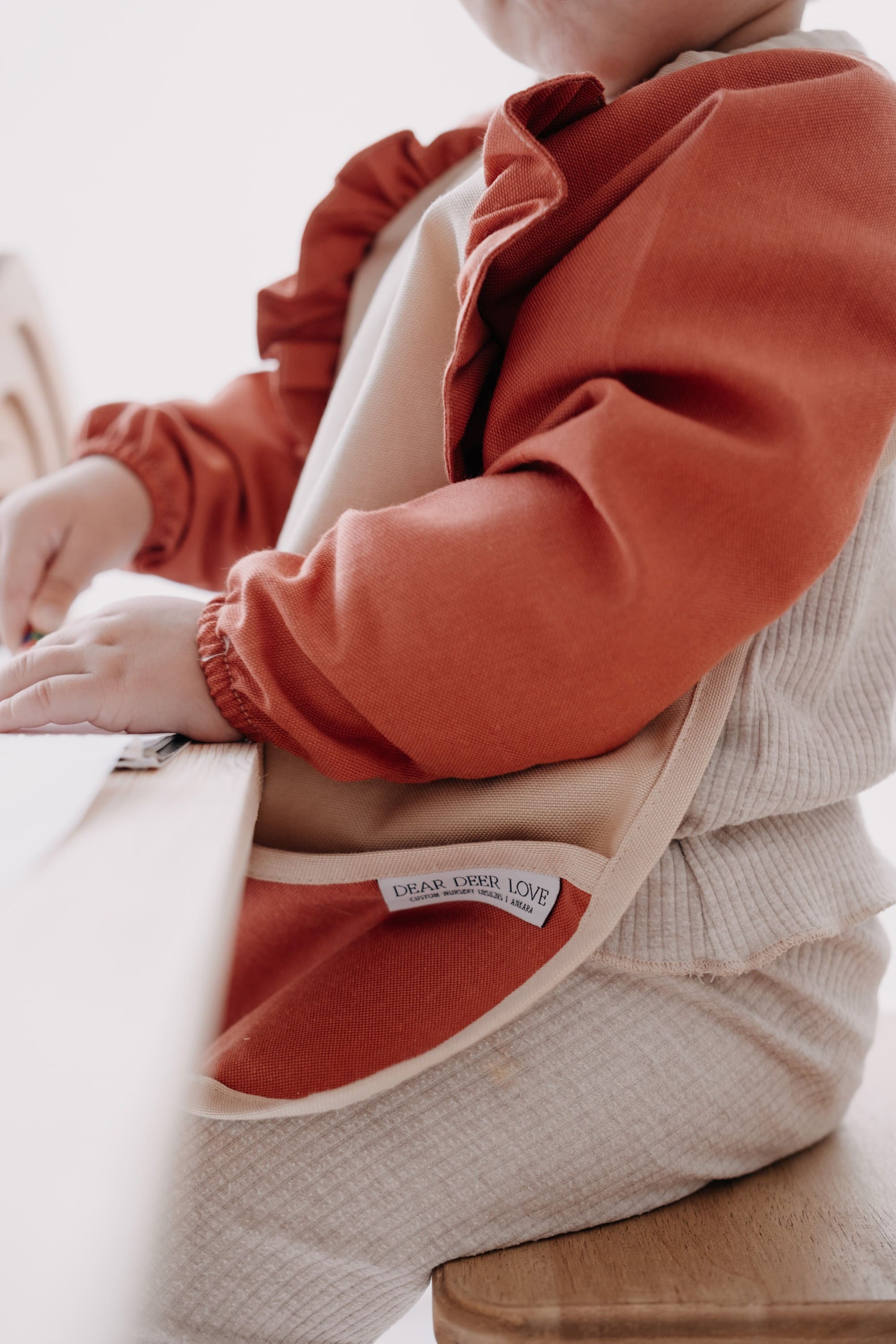 Cleo Uzun Kollu Beslenme & Aktivite Önlüğü 1-3 yaş - Kiremit