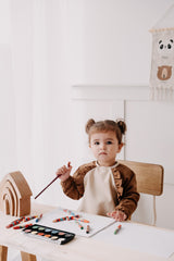 Cleo Uzun Kollu Beslenme & Aktivite Önlüğü 1-3 yaş - Kahve