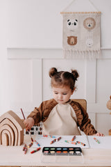 Cleo Uzun Kollu Beslenme & Aktivite Önlüğü 1-3 yaş - Kahve