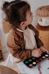 Cleo Uzun Kollu Beslenme & Aktivite Önlüğü 1-3 yaş - Kahve