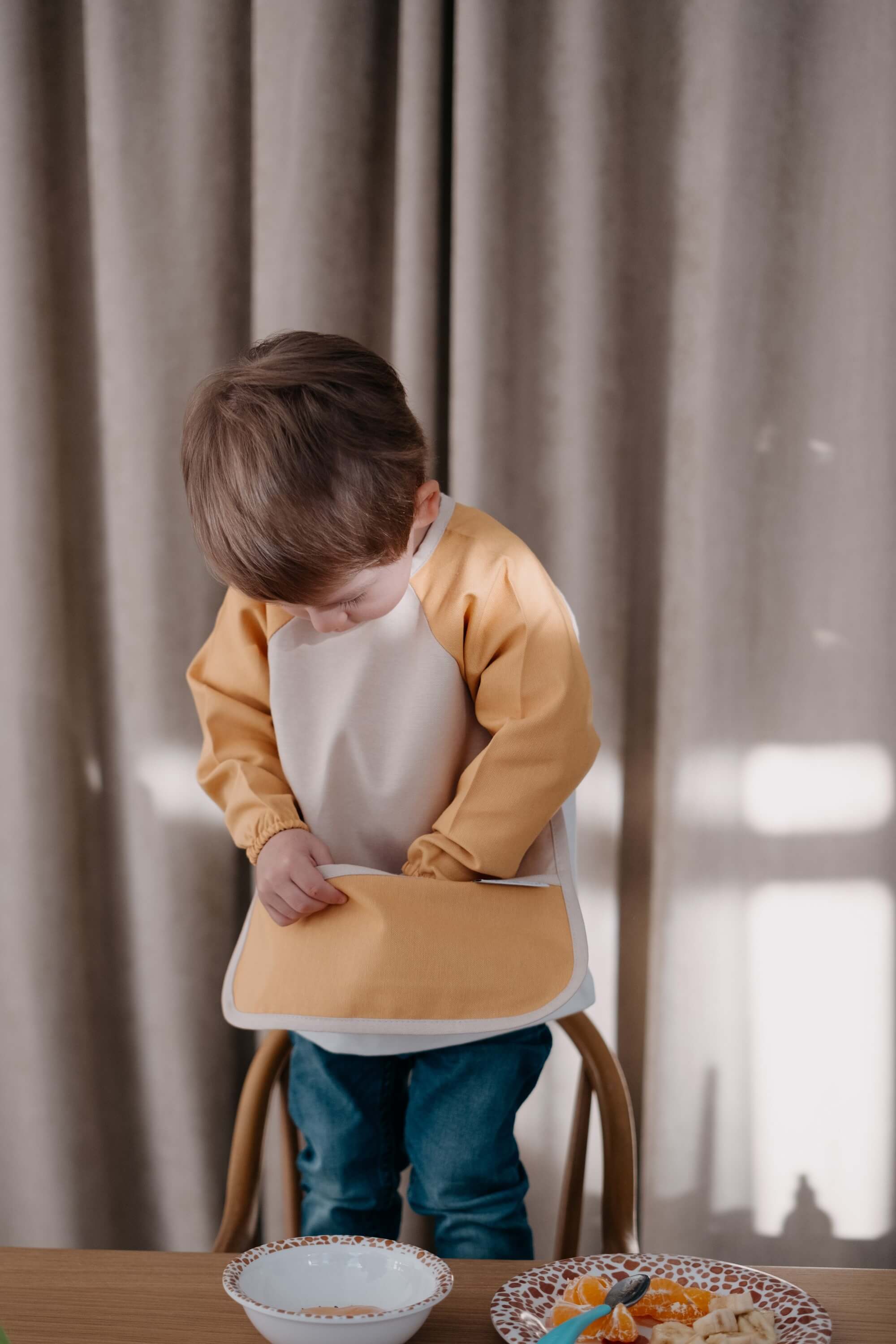 Noah Uzun Kollu Beslenme & Aktivite Önlüğü 1-3 yaş - Hardal