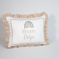 Gökkuşağı Nakışlı İsimli Bebek Yastığı