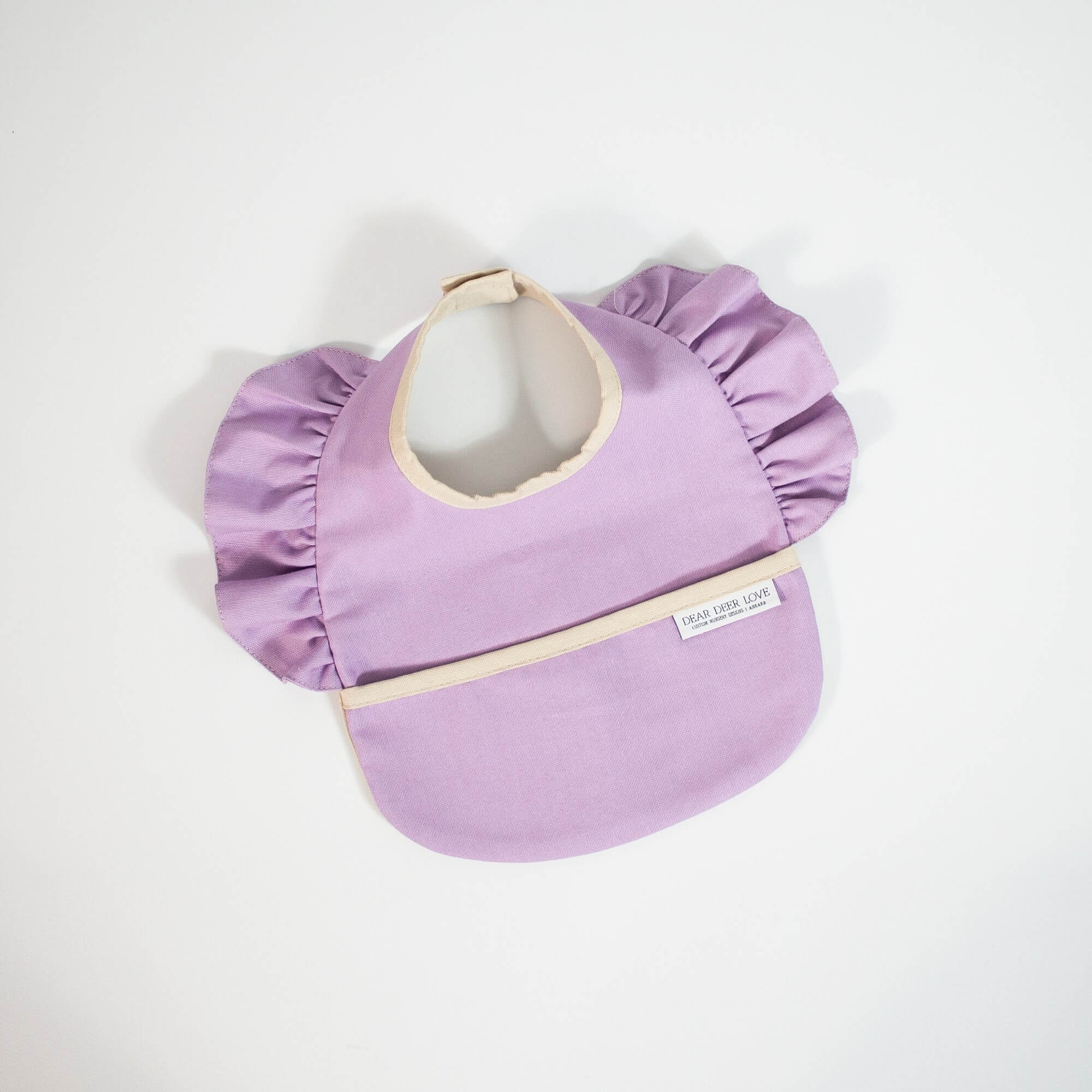 Lila Fırfırlı Mama Önlüğü