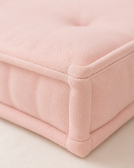 Pudra Pembe 2’li Bisküvi Minder Seti | French Mattress Zemin ve Sırt Minderi
