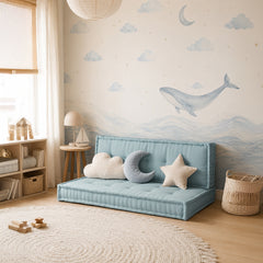 Teal 2’li Bisküvi Minder Seti | French Mattress Zemin ve Sırt Minderi